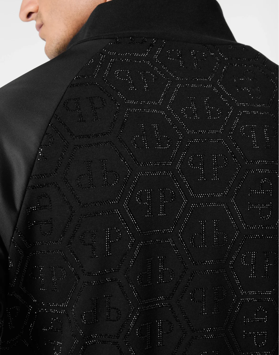 Jacket Jogging Nylon Inserts Monogram Strass, цвет: Черный