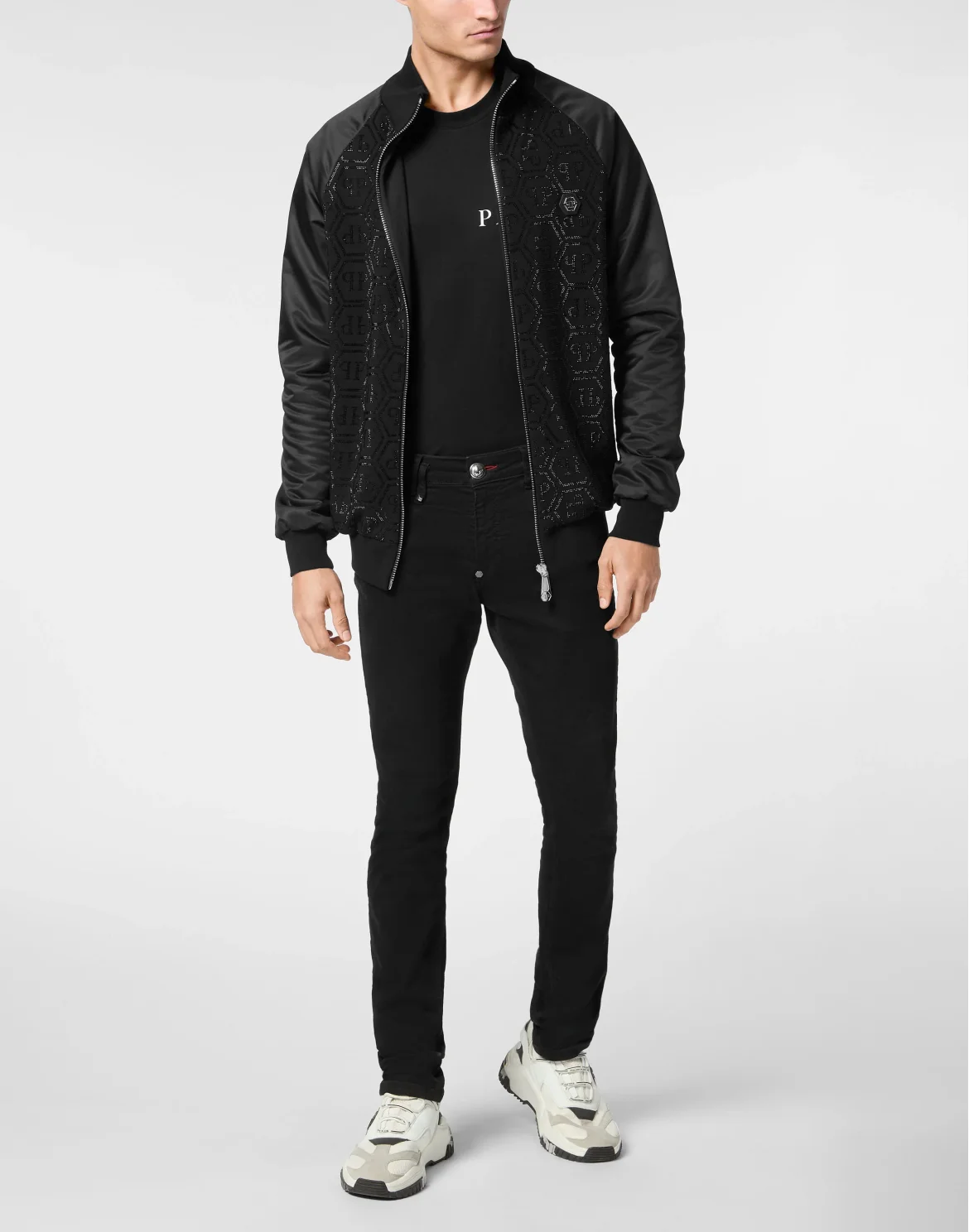 Jacket Jogging Nylon Inserts Monogram Strass, цвет: Черный