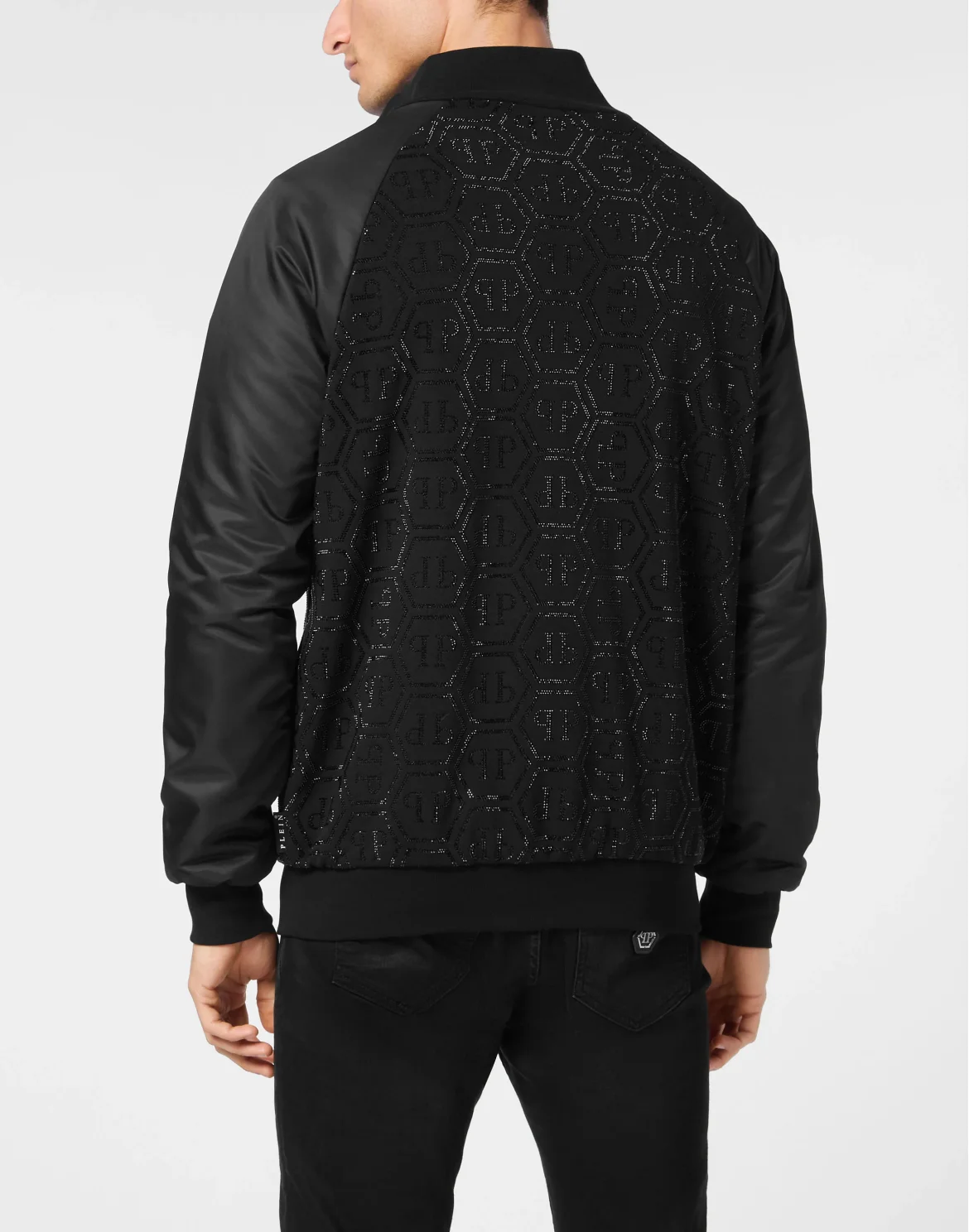 Jacket Jogging Nylon Inserts Monogram Strass, цвет: Черный