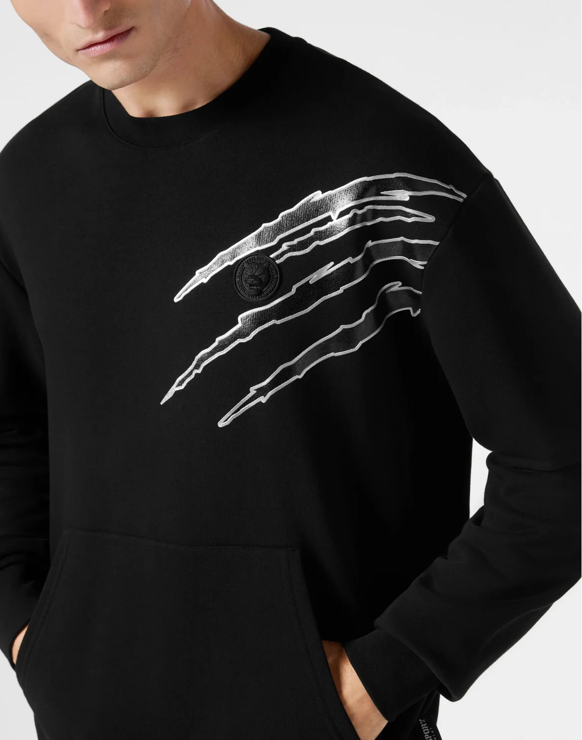 Cotton Sweatshirt Round Neck LS Lamina Scratch, цвет: Черный