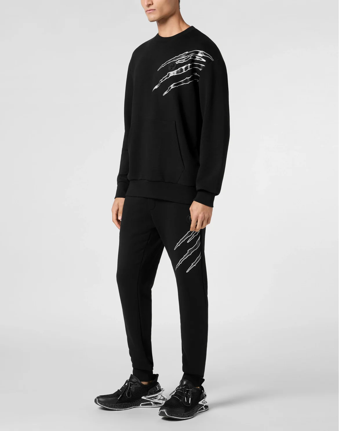 Cotton Sweatshirt Round Neck LS Lamina Scratch, цвет: Черный
