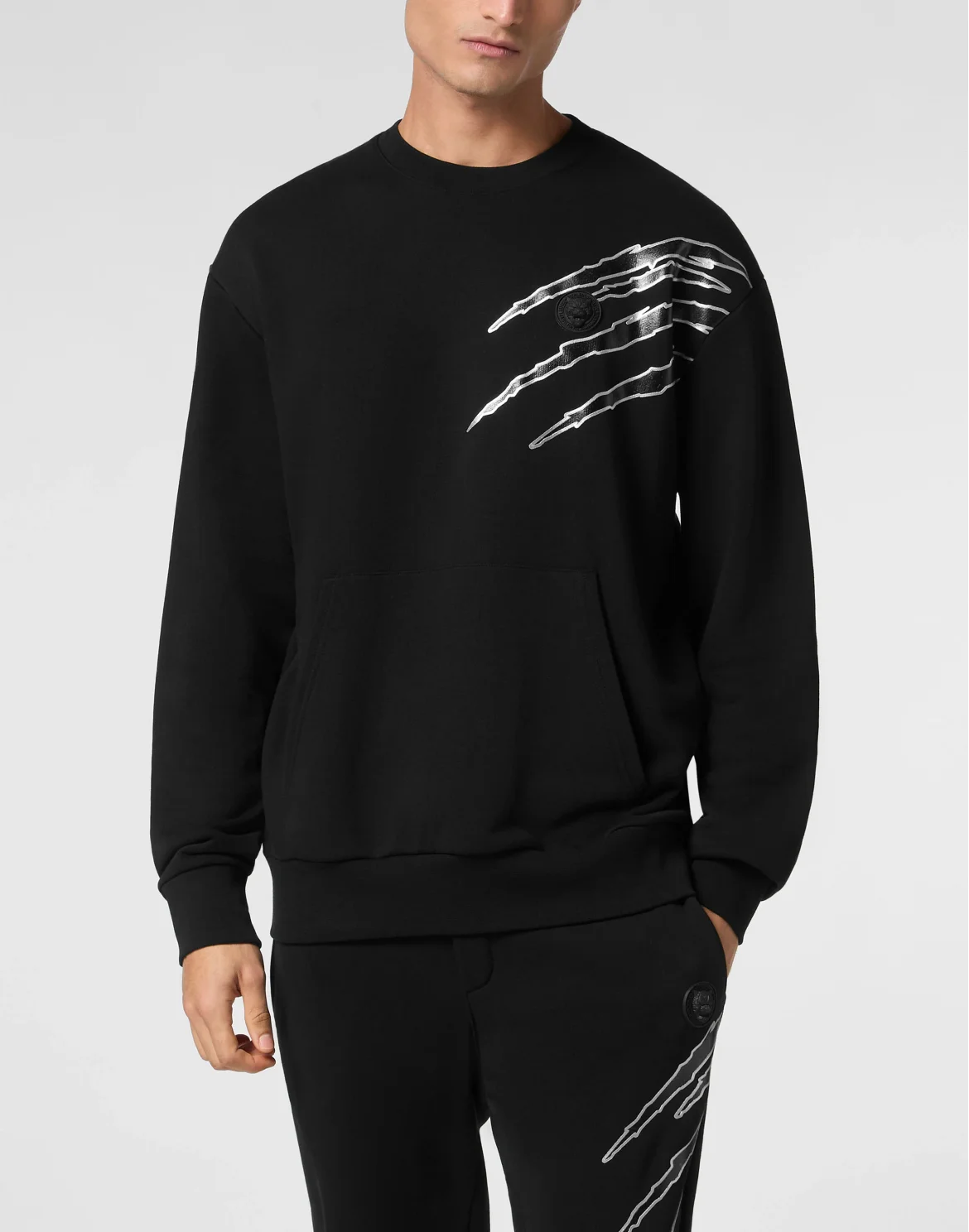 Cotton Sweatshirt Round Neck LS Lamina Scratch, цвет: Черный