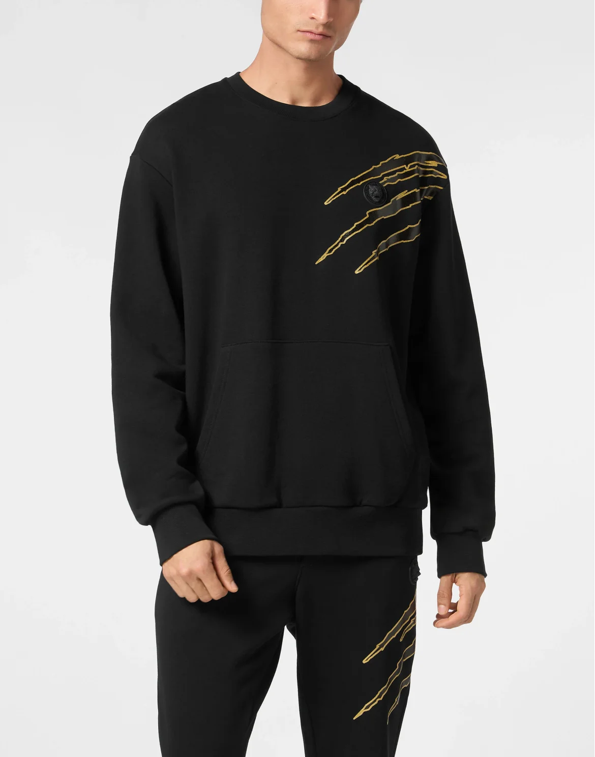 Cotton Sweatshirt Round Neck LS Lamina Scratch, цвет: Черный