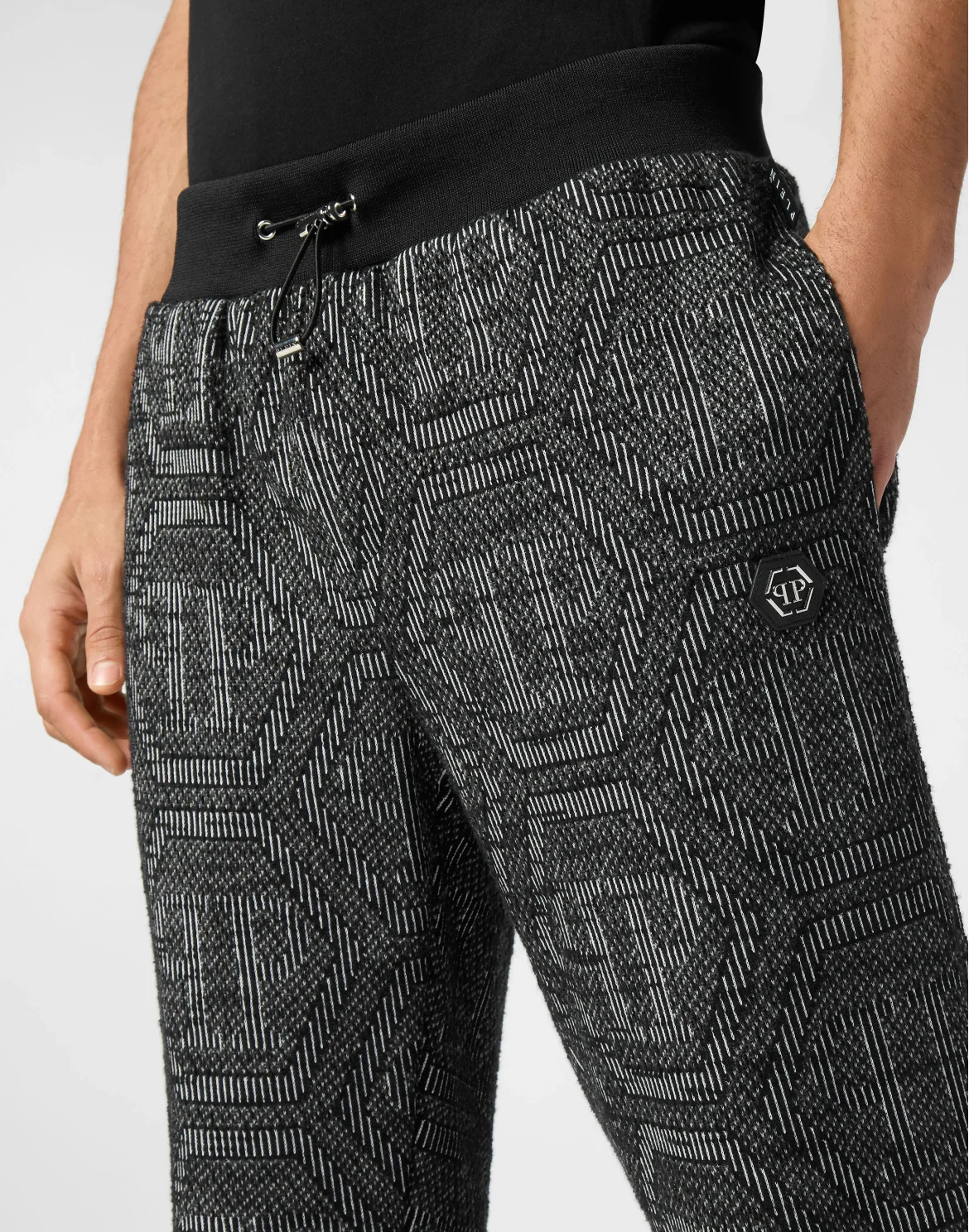 Jacquard Jogging Pants Monogram, цвет: Черный