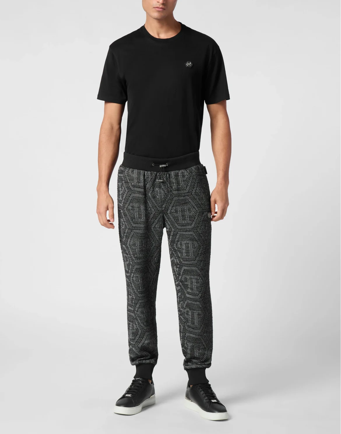 Jacquard Jogging Pants Monogram, цвет: Черный