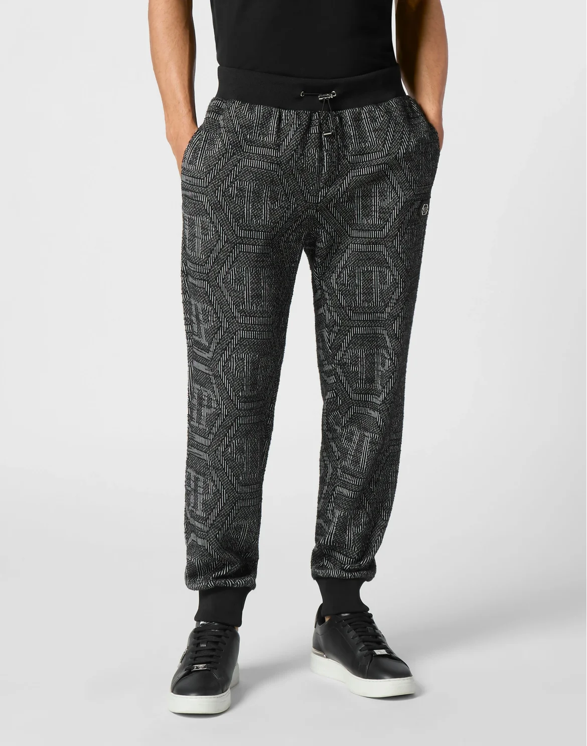 Jacquard Jogging Pants Monogram, цвет: Черный