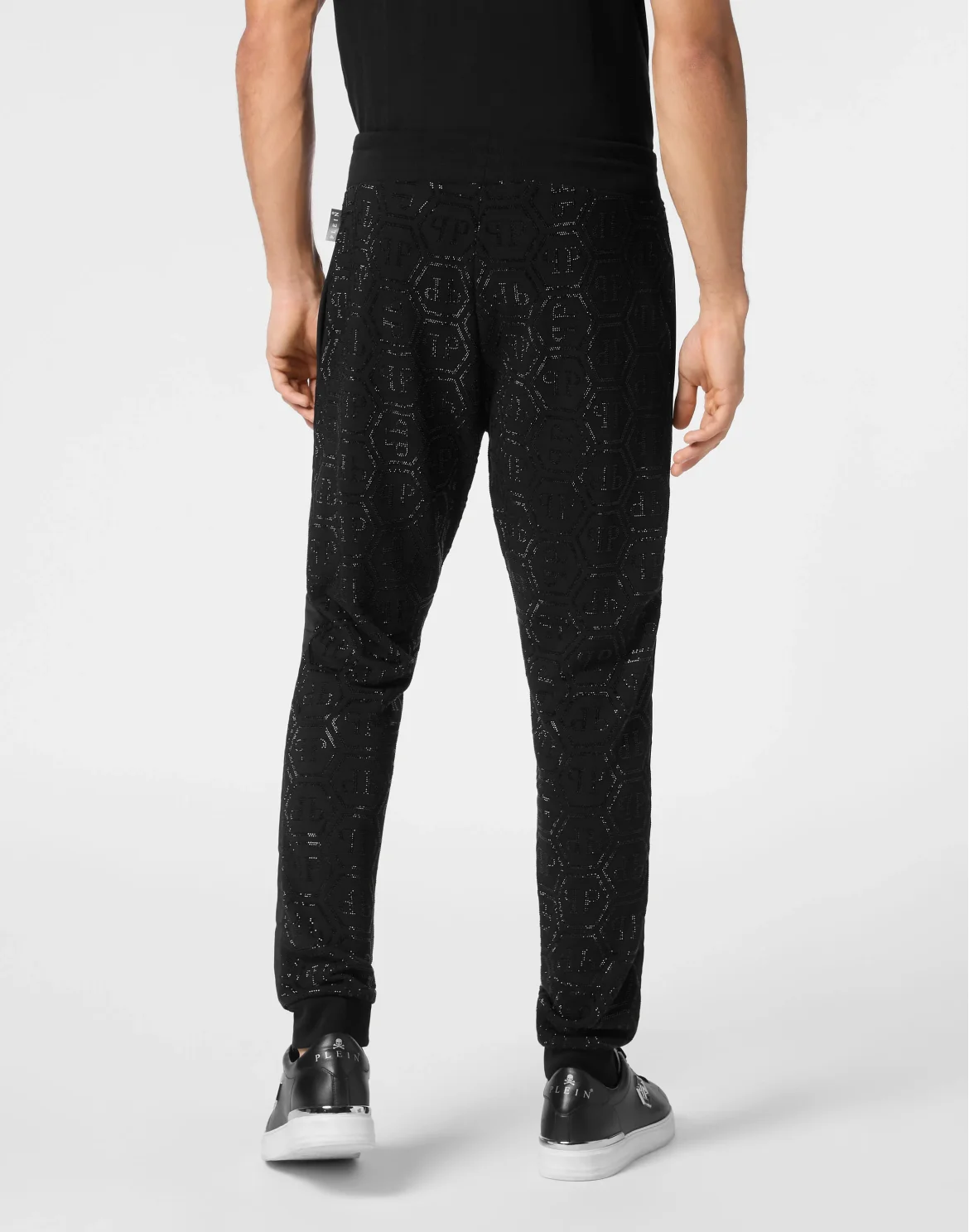 Trousers Jogging Nylon Inserts Monogram Strass, цвет: Черный
