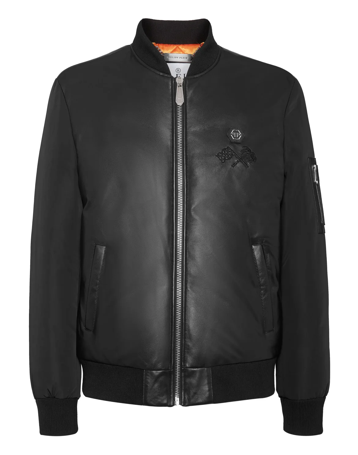 Leather Bomber Jacket LS Racing Club, цвет: Черный