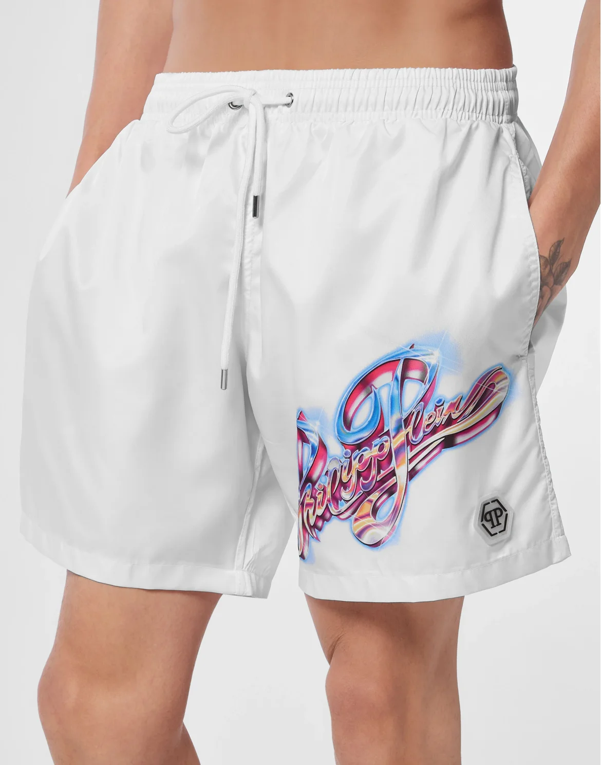 Jogging Printed Shorts Hologram Plein, цвет: Белый