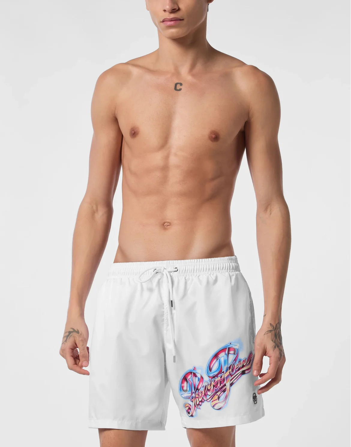 Jogging Printed Shorts Hologram Plein, цвет: Белый