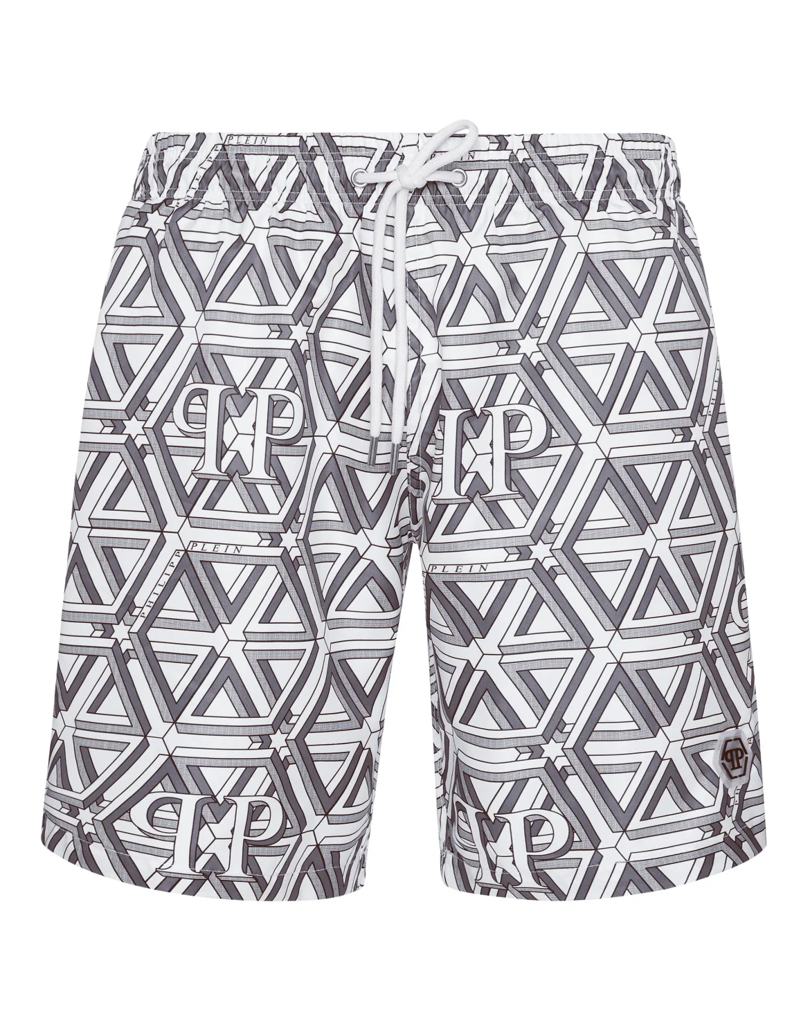 Jogging Printed Shorts with Hexagon Monogram, цвет: Белый