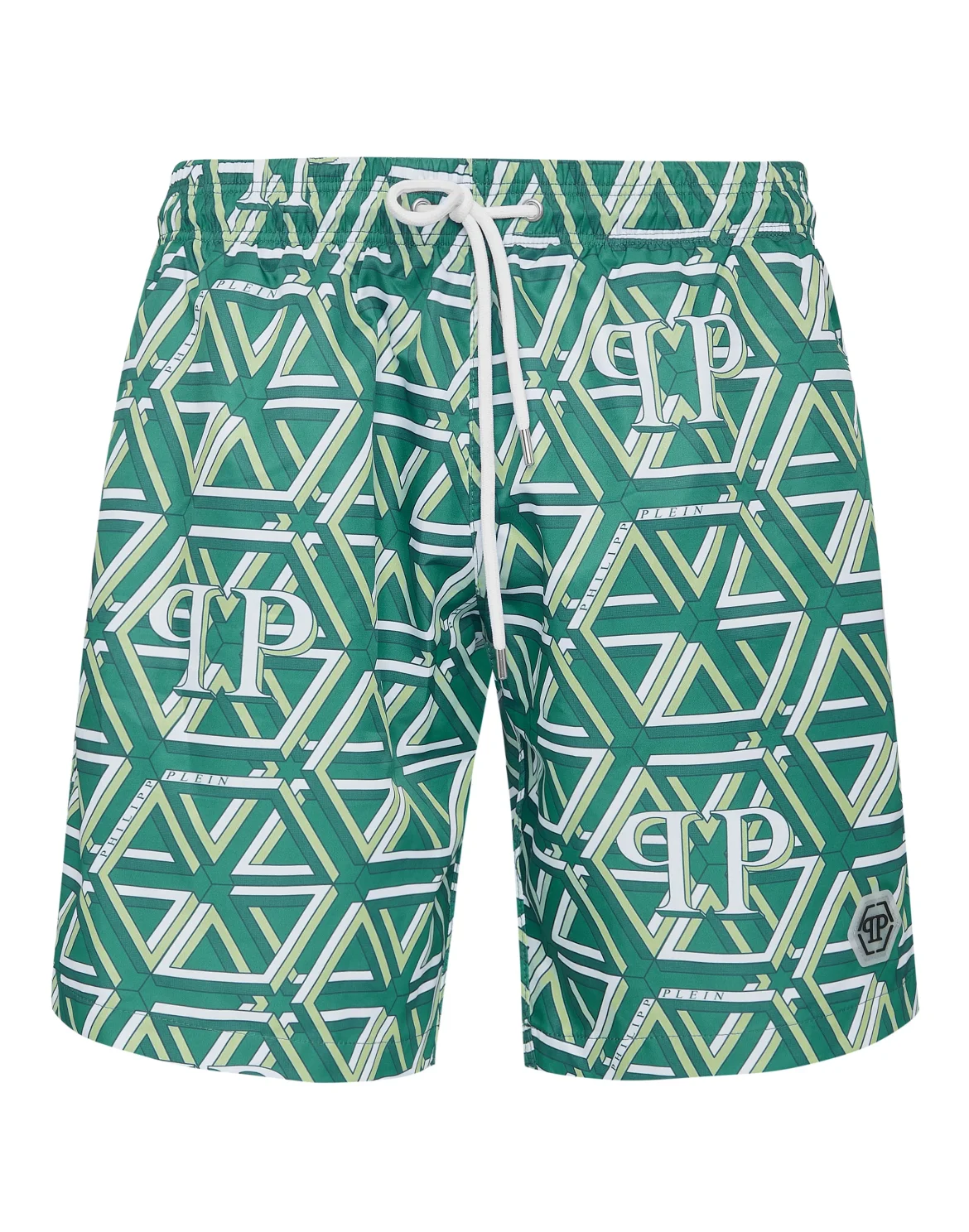 Jogging Printed Shorts with Hexagon Monogram, цвет: Зеленый