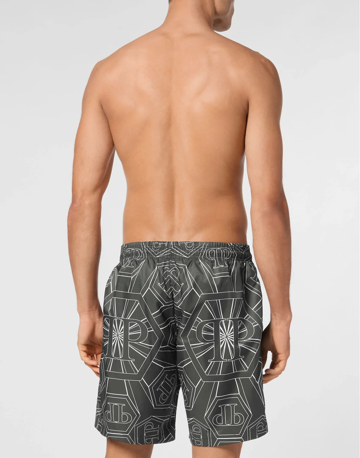 Jogging Printed Shorts with Hexagon Monogram, цвет: Черный