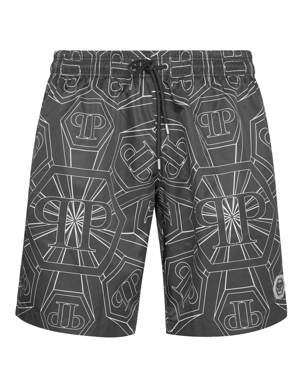 Jogging Printed Shorts with Hexagon Monogram, цвет: Черный