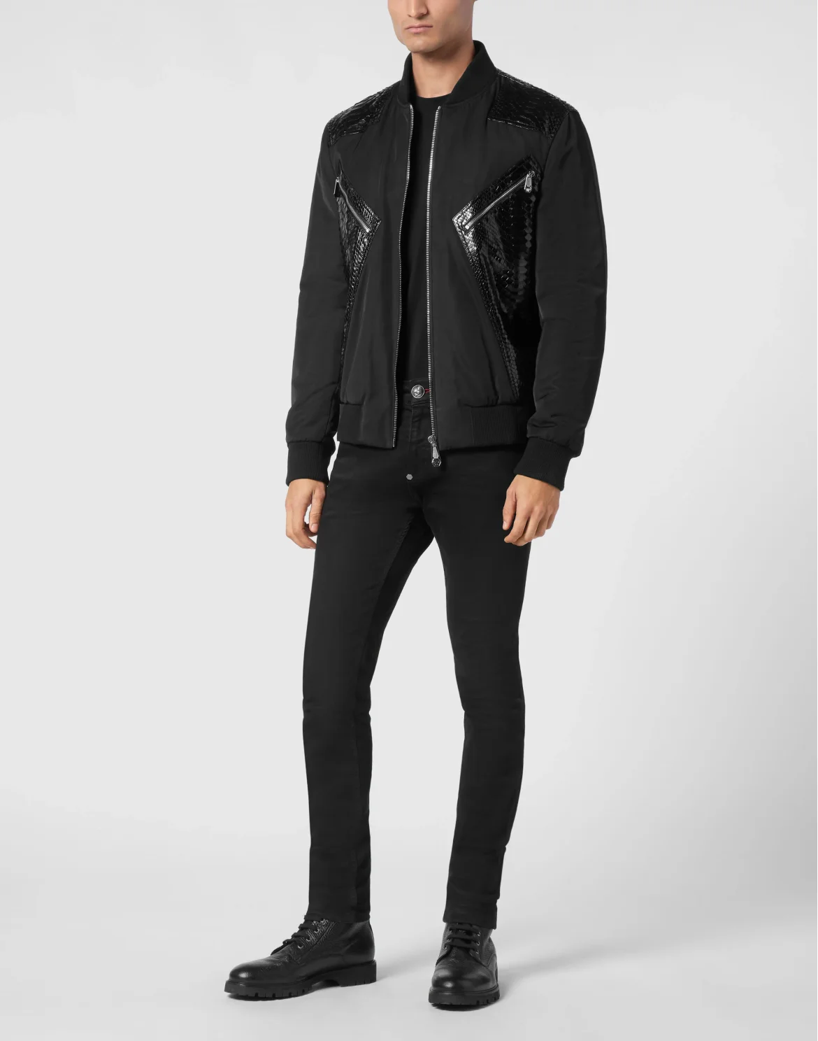 Nylon Bomber LS With Python Inserts, цвет: Черный