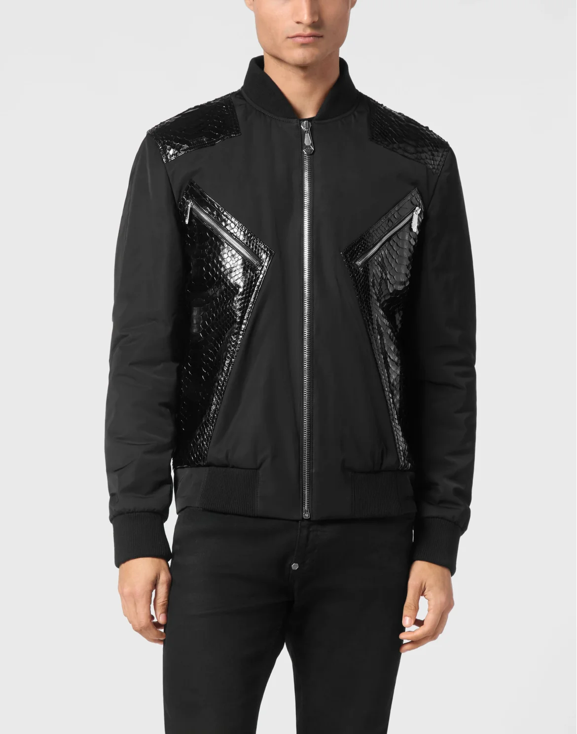 Nylon Bomber LS With Python Inserts, цвет: Черный