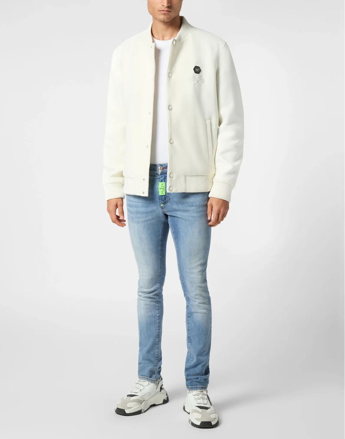 College Bomber Jacket LS Plein Club, цвет: Белый