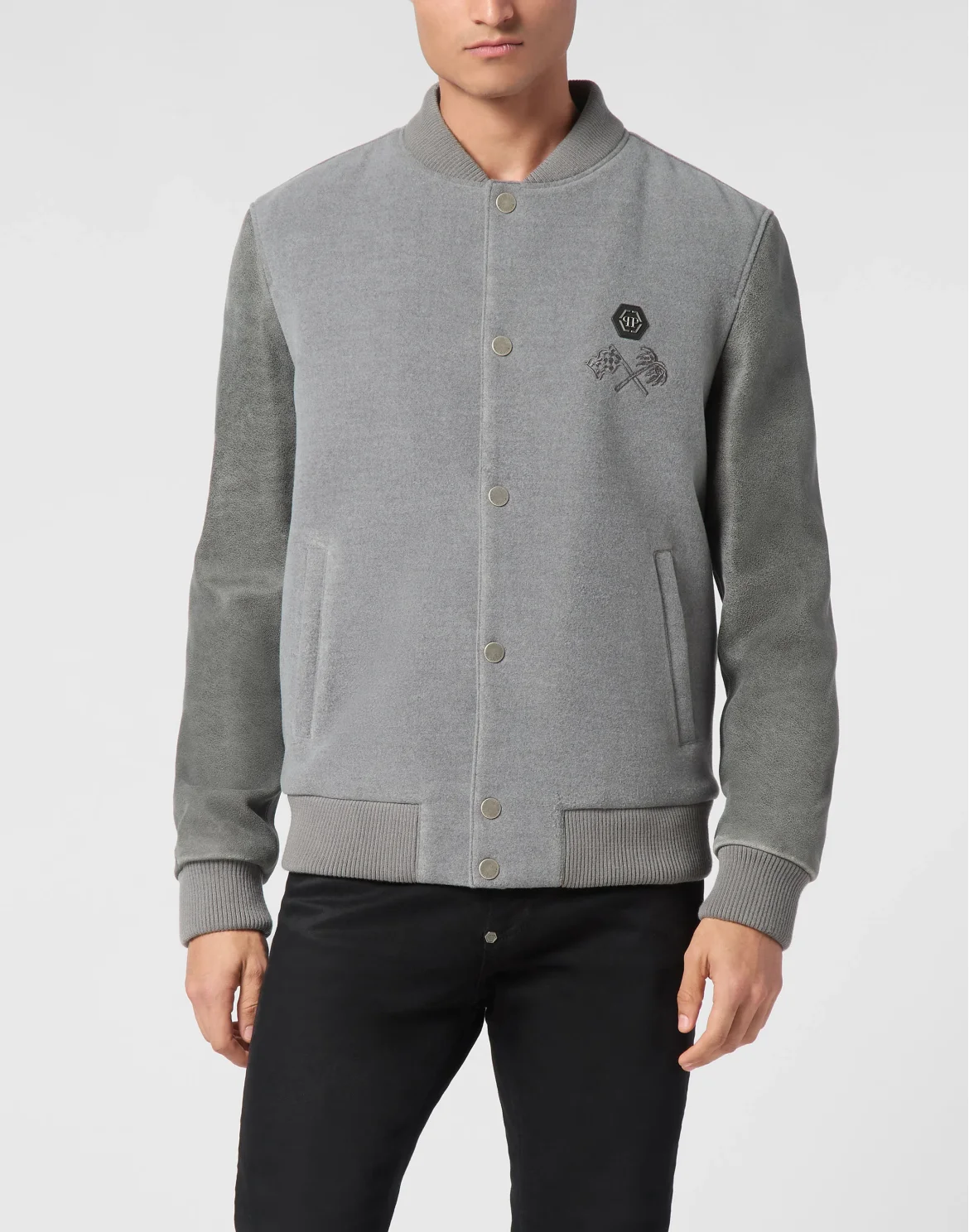College Bomber Jacket LS Plein Club, цвет: Серый