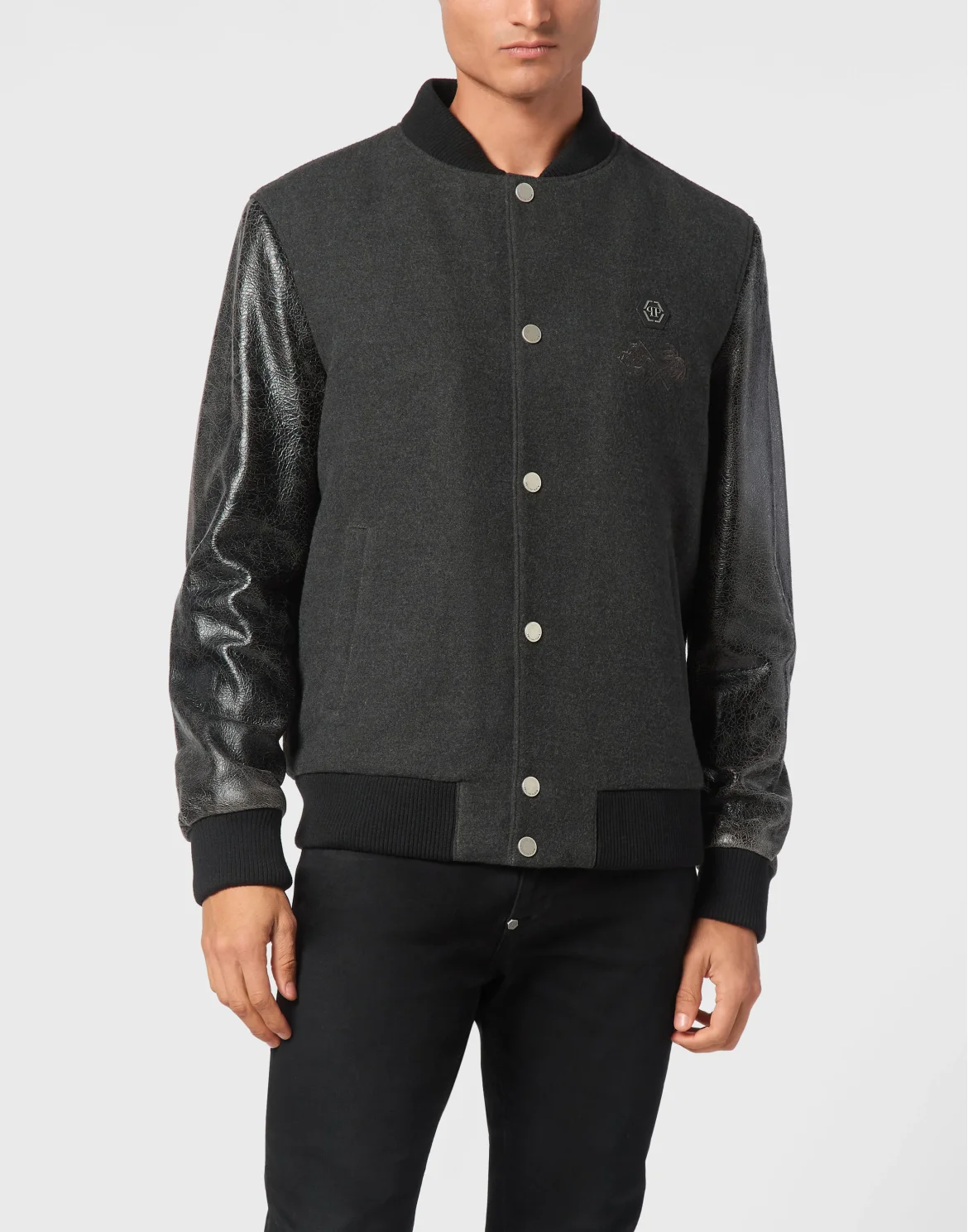 College Bomber Jacket LS Plein Club, цвет: Серый