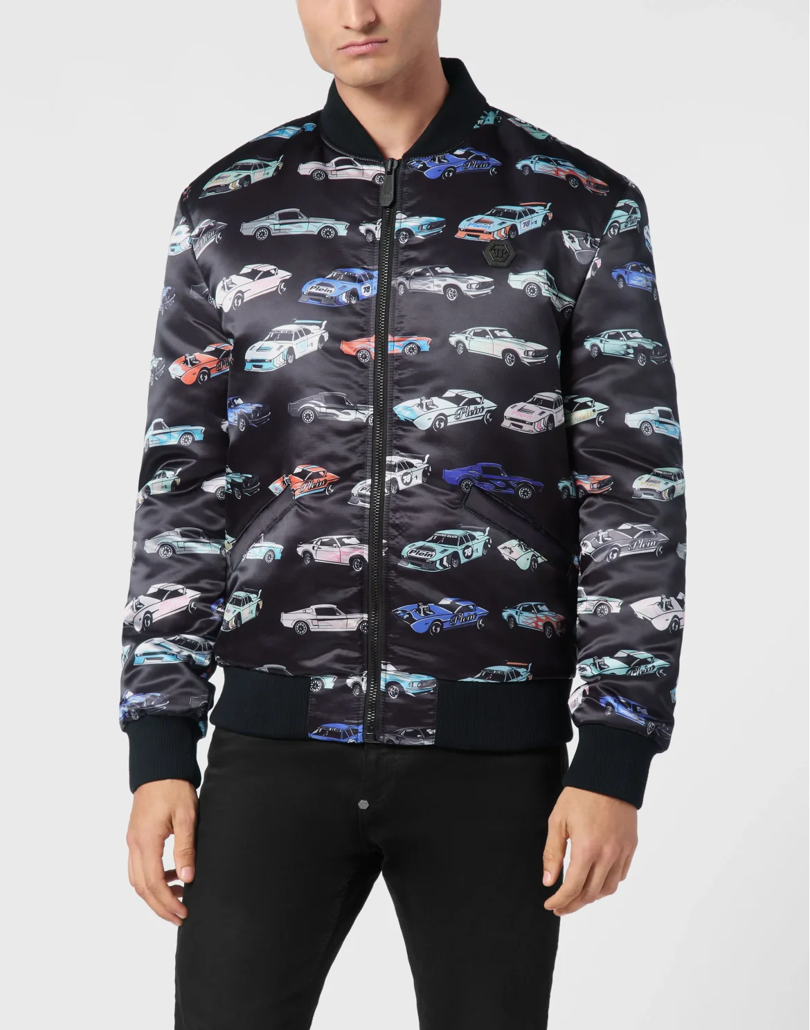 Satin Bomber Jacket LS Cars Racing, цвет: Черный