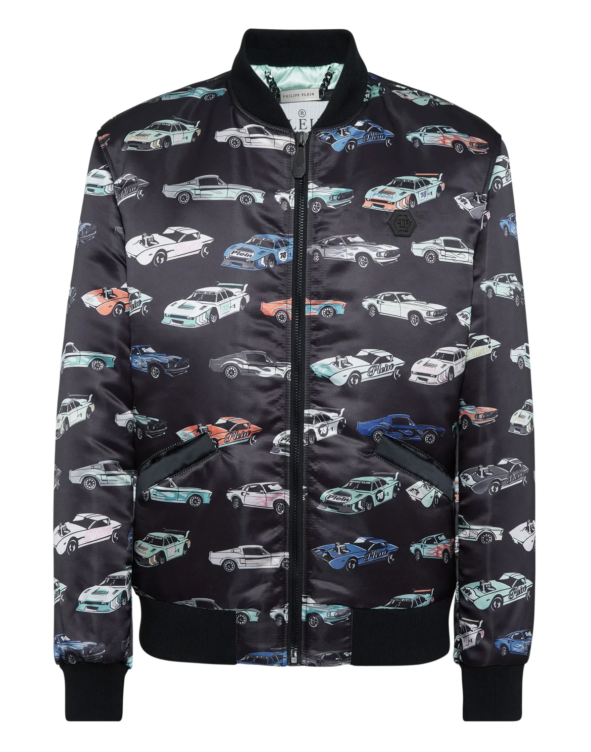 Satin Bomber Jacket LS Cars Racing, цвет: Черный