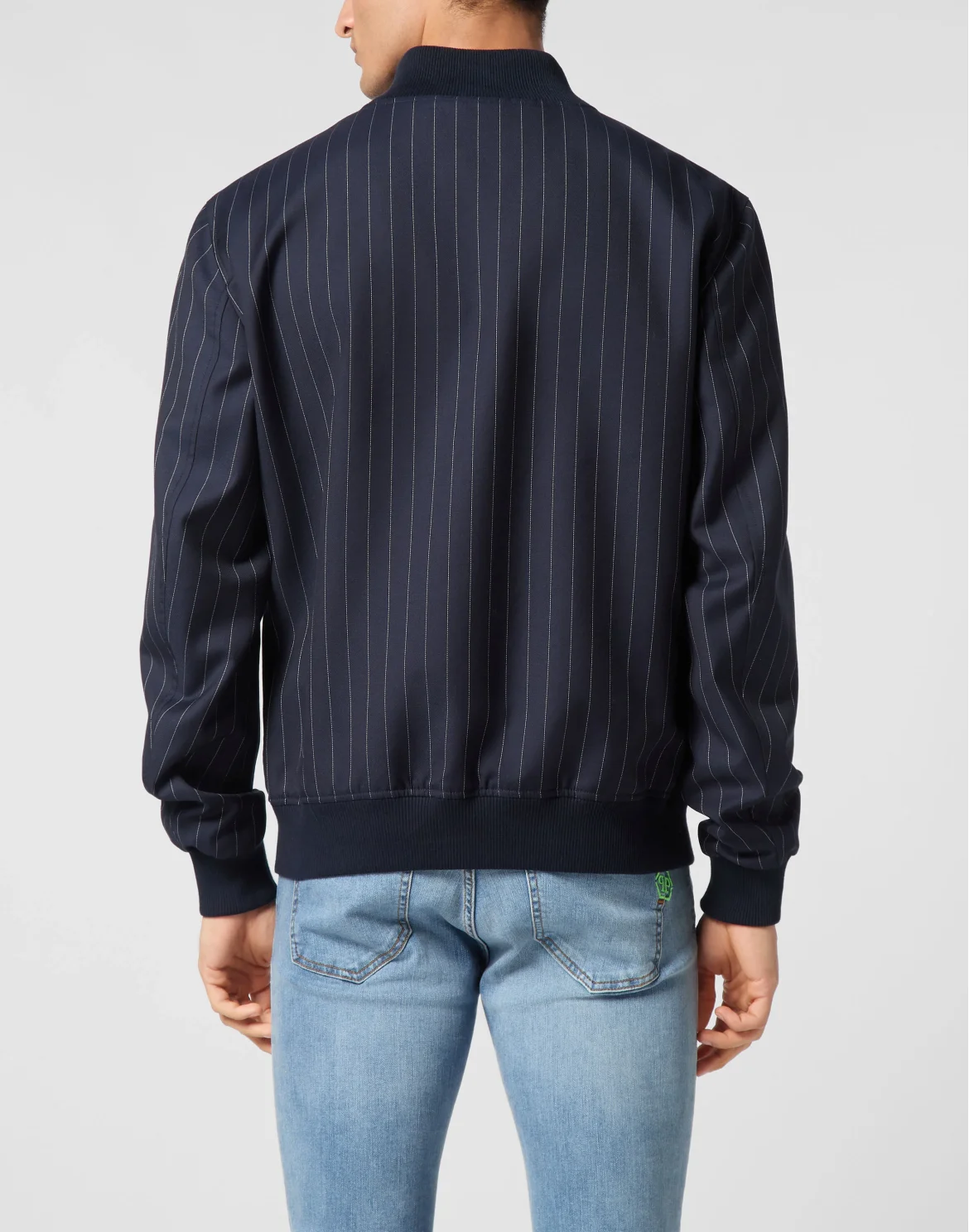 Wool Pinstripe Bomber LS, цвет: Синий