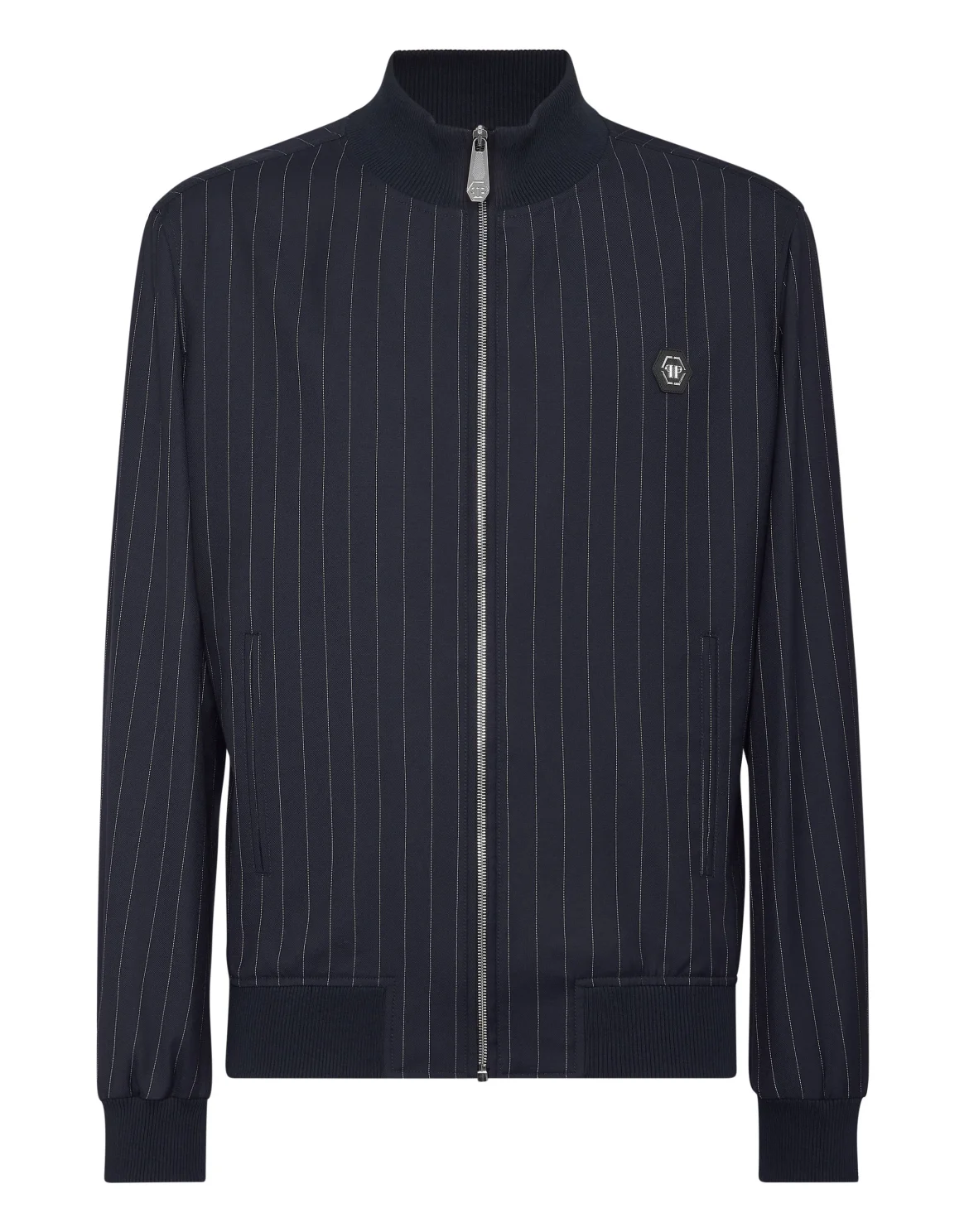 Wool Pinstripe Bomber LS, цвет: Синий