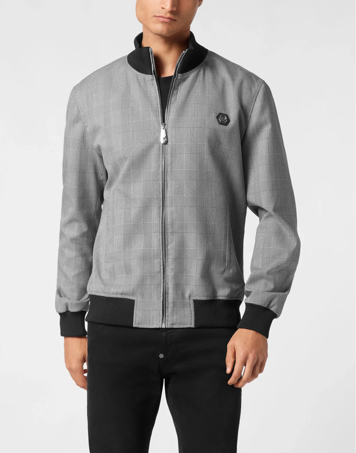 Checkered  Bomber, цвет: Черный