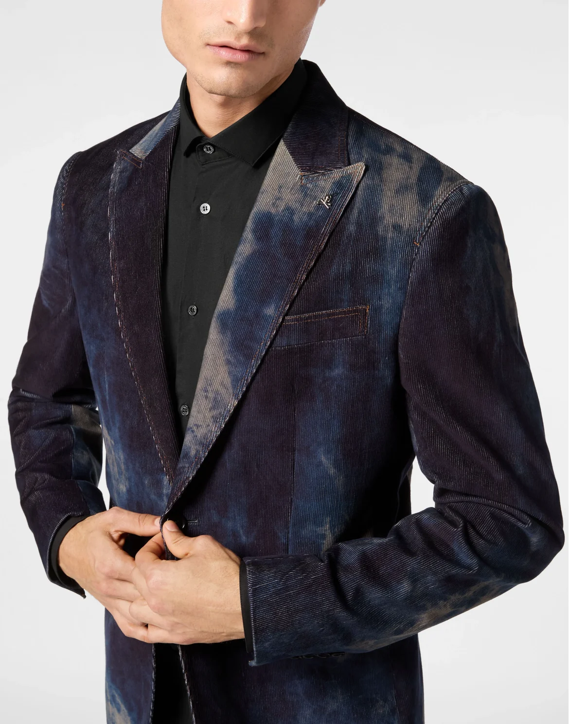 Bleached Velvet Blazer Gigolò Fit, цвет: Синий