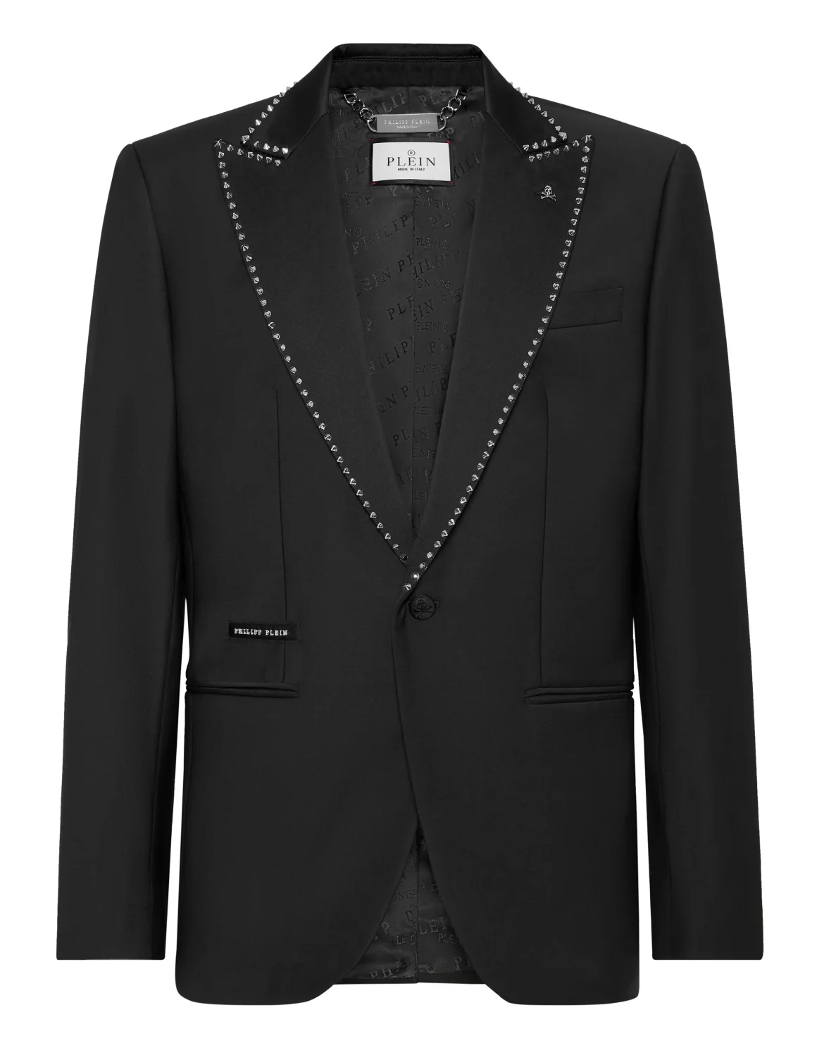 Wool/Satin Blazer Lord Fit LS Studs, цвет: Черный