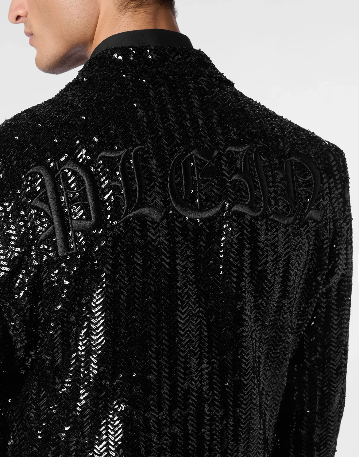 Paillettes Herringbone Blazer Gothic Plein, цвет: Черный