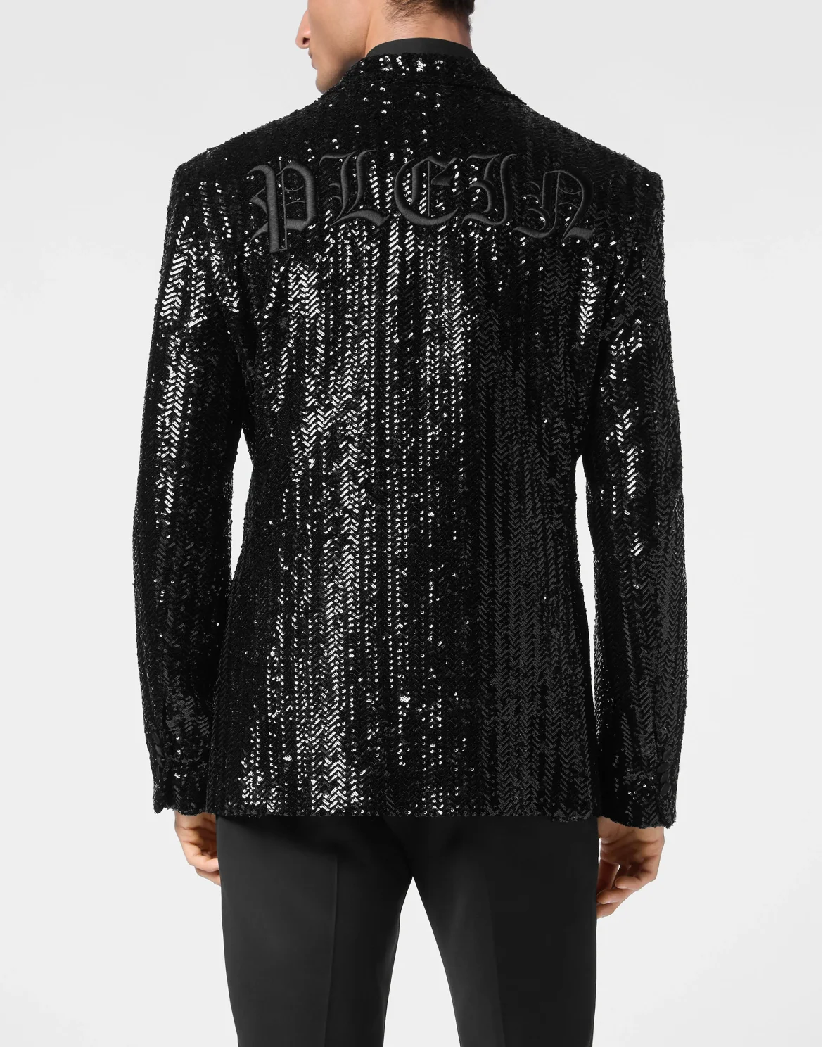 Paillettes Herringbone Blazer Gothic Plein, цвет: Черный