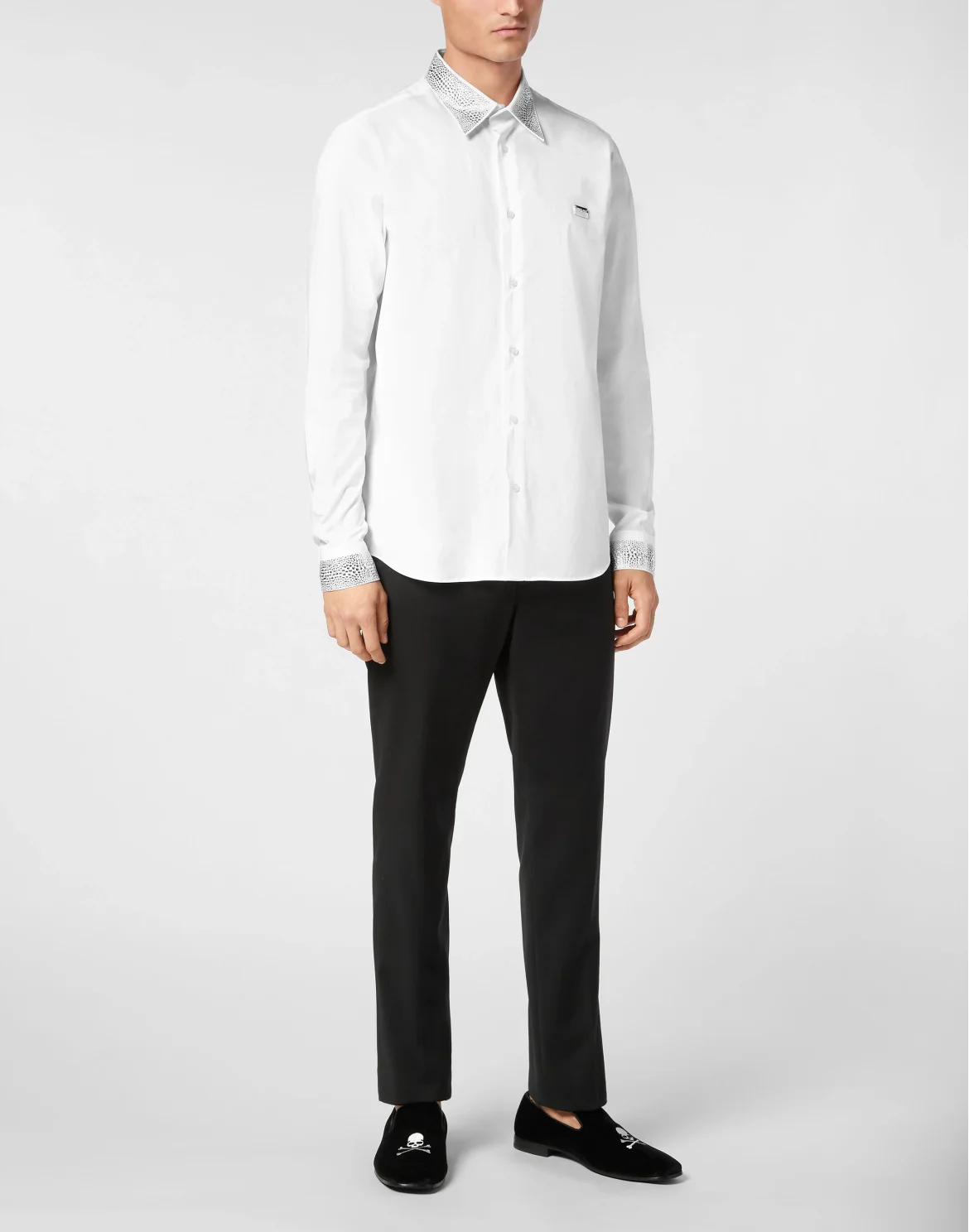 Shirt Sugar Daddy Cut LS Strass, цвет: Белый