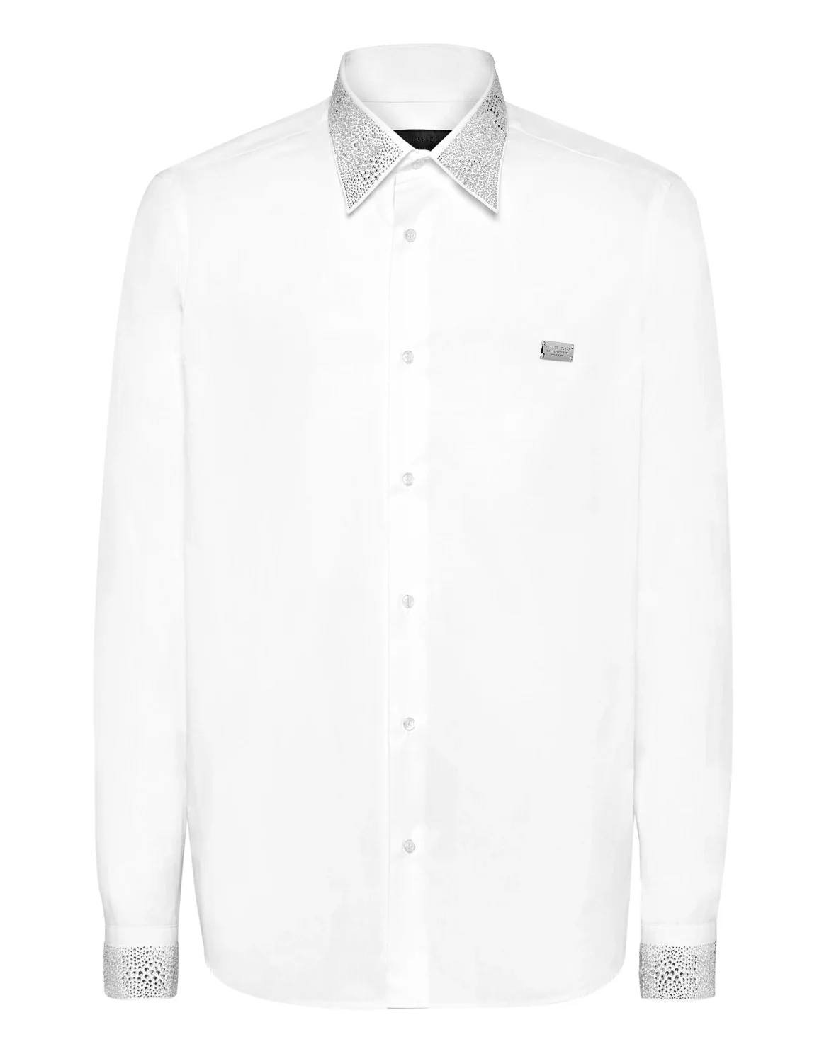 Shirt Sugar Daddy Cut LS Strass, цвет: Белый