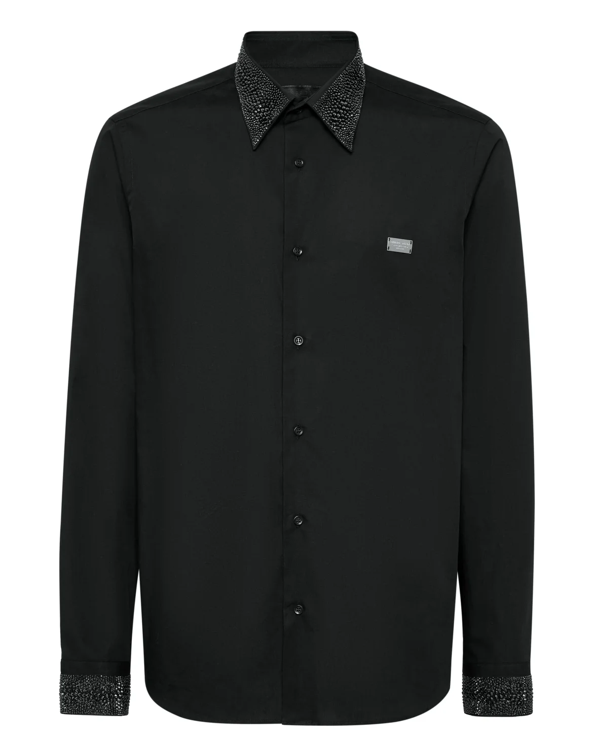 Shirt Sugar Daddy Cut LS Strass, цвет: Черный