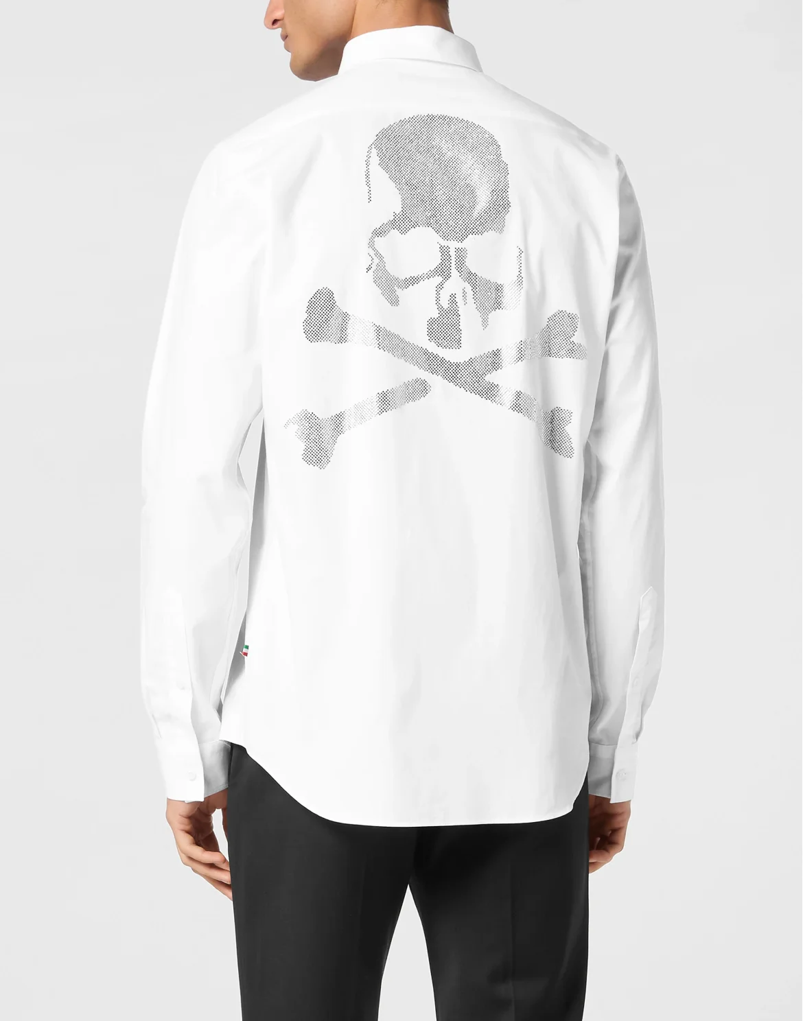 Shirt Sugar Daddy Cut LS Strass Skull&Bones, цвет: Белый