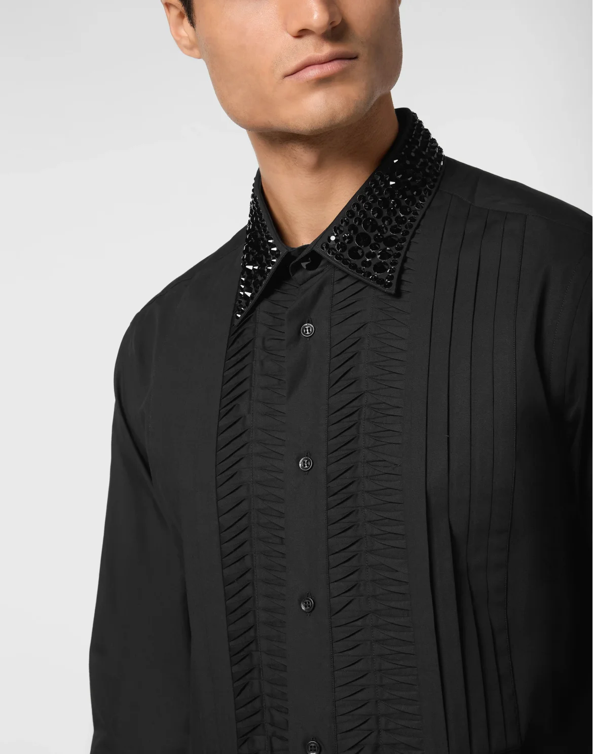 Black Tie Shirt LS Strass Skull&Bones, цвет: Черный