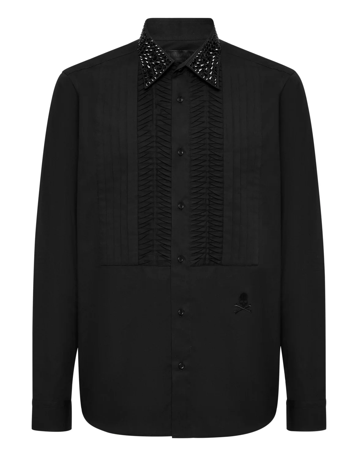 Black Tie Shirt LS Strass Skull&Bones, цвет: Черный