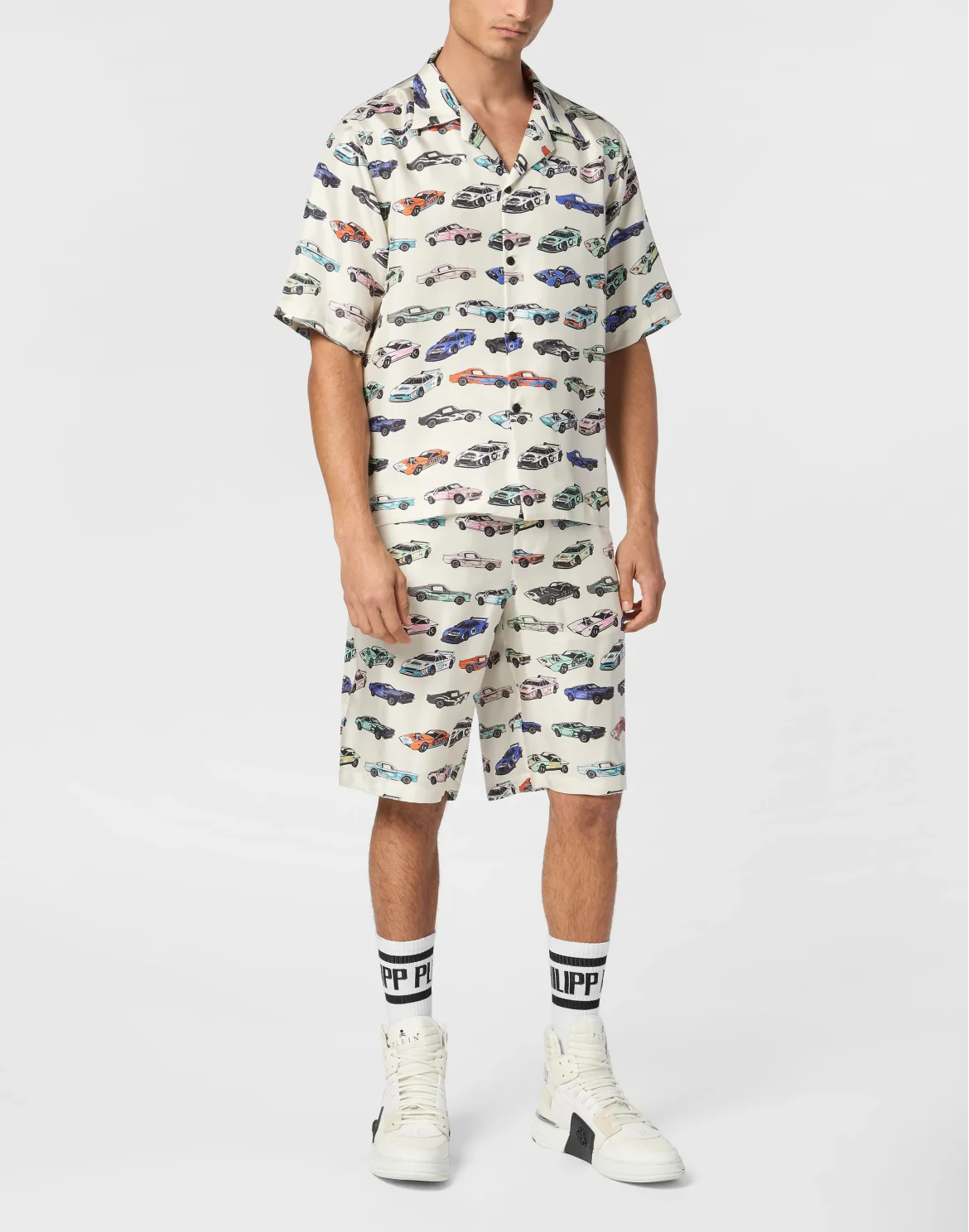 Silk Bowling Shirt SS Cars Racing, цвет: Бежевый