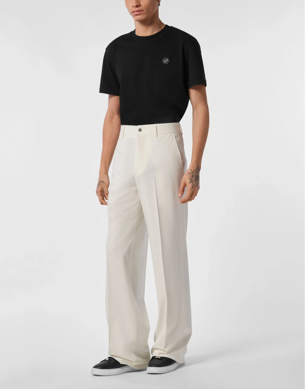 Wool Wide Leg Trousers, цвет: Белый