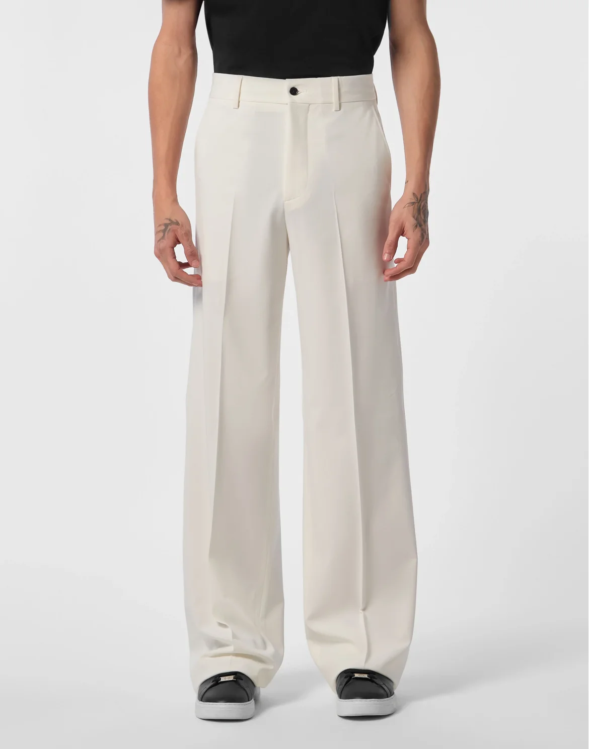 Wool Wide Leg Trousers, цвет: Белый