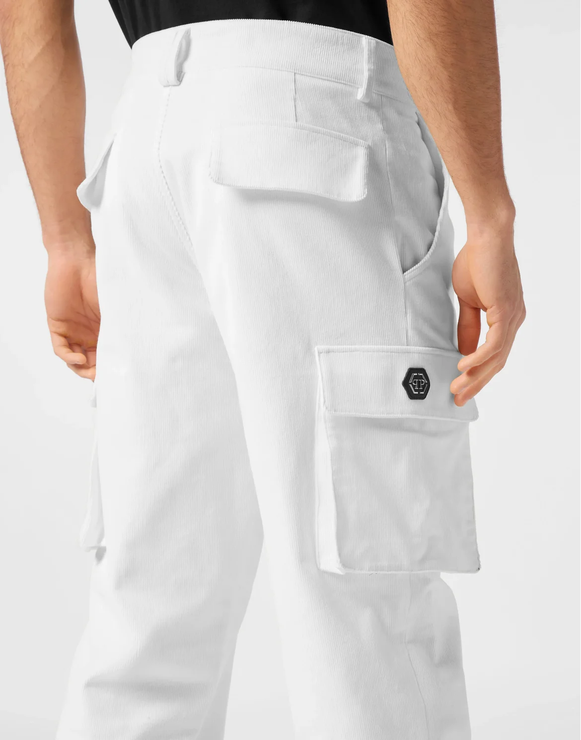 Velvet Long Trousers Cargo Fit, цвет: Белый