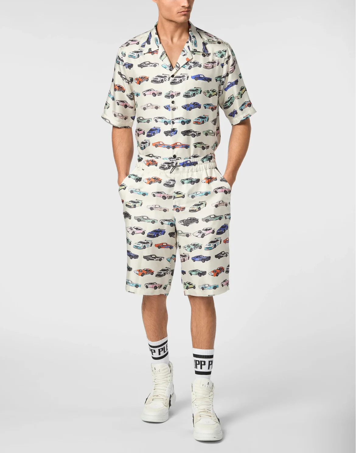 Silk Cool Kid Shorts Cars Racing, цвет: Бежевый