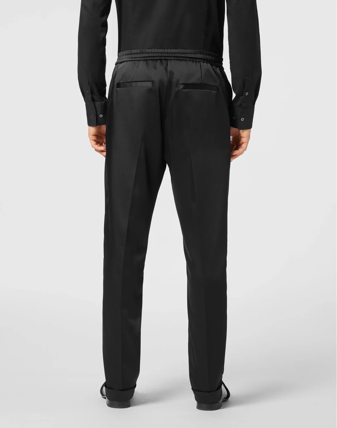 Satin Trousers Tailored Fit, цвет: Черный