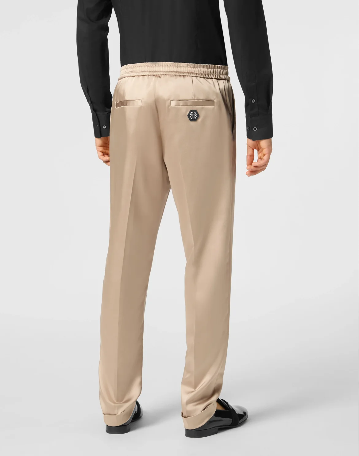 Satin Trousers Tailored Fit, цвет: Бежевый