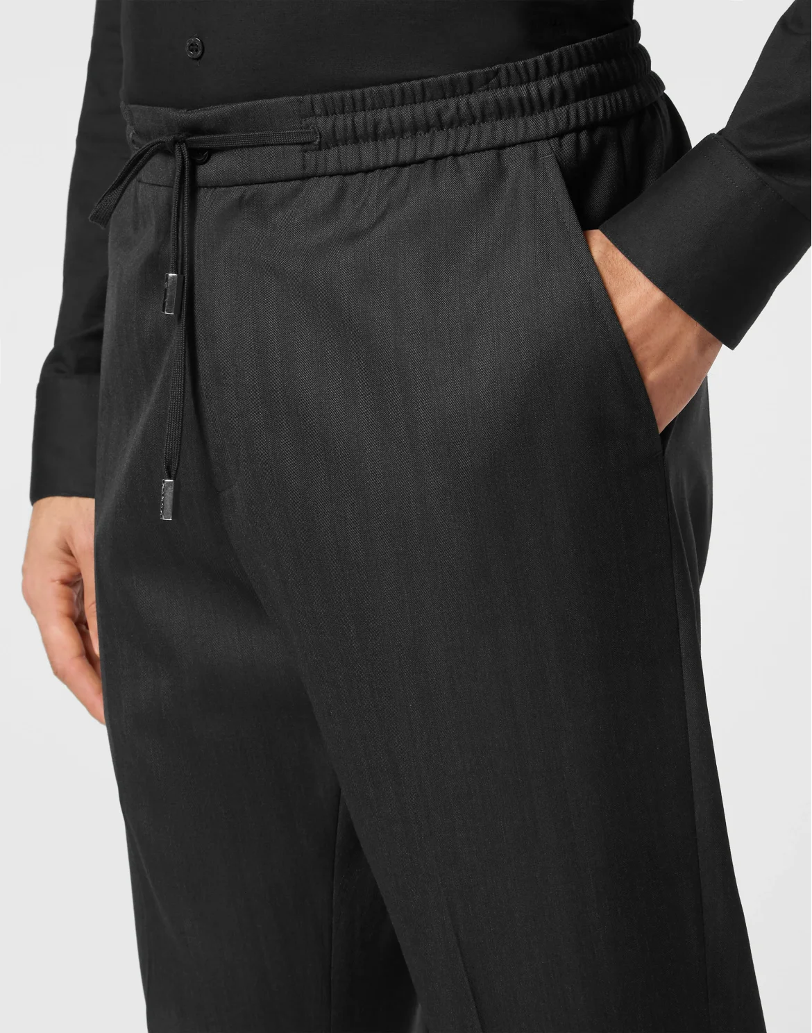 Wool Jogging Trousers, цвет: Черный