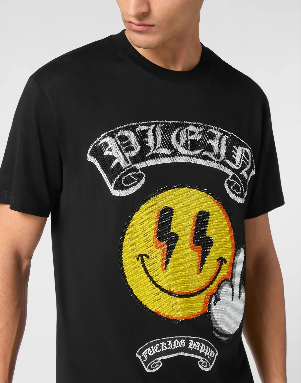 T-shirt Round Neck SS Smile, цвет: Черный