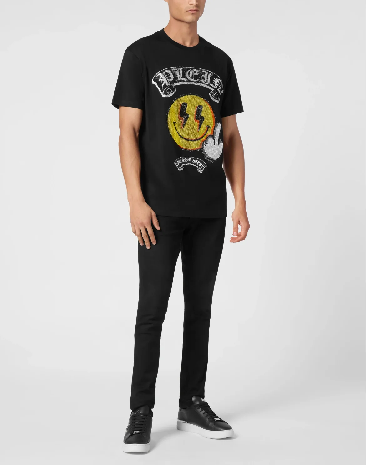 T-shirt Round Neck SS Smile, цвет: Черный