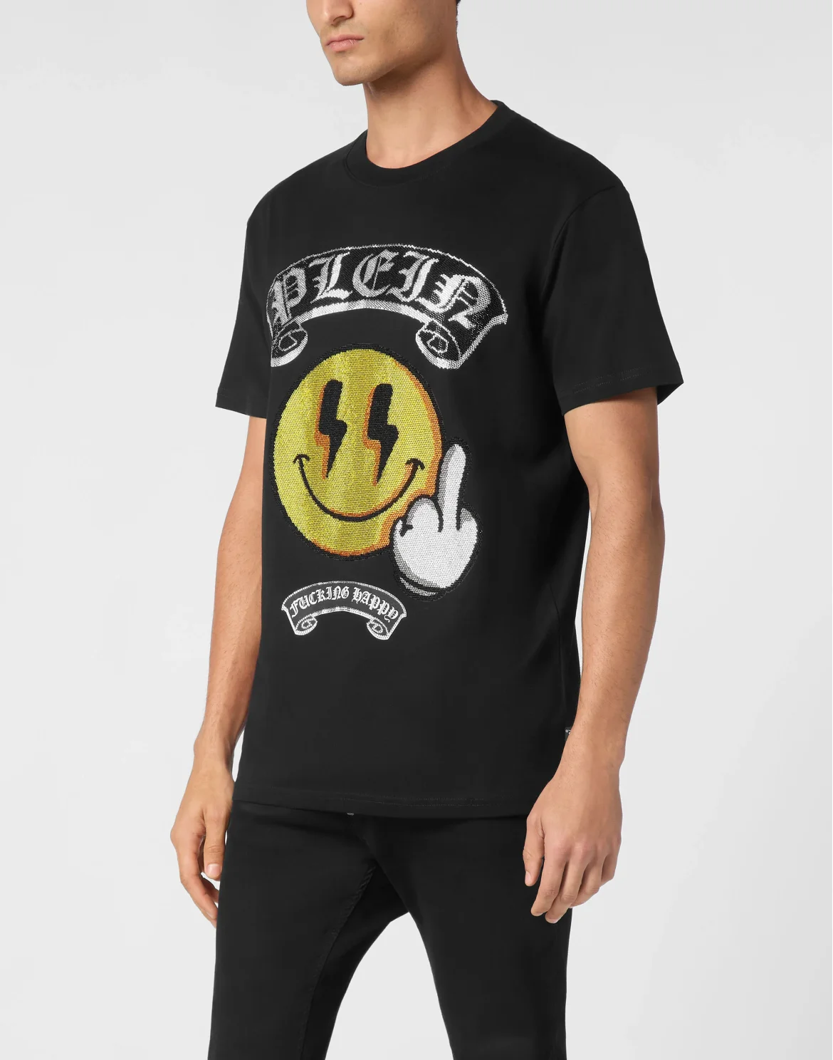 T-shirt Round Neck SS Smile, цвет: Черный