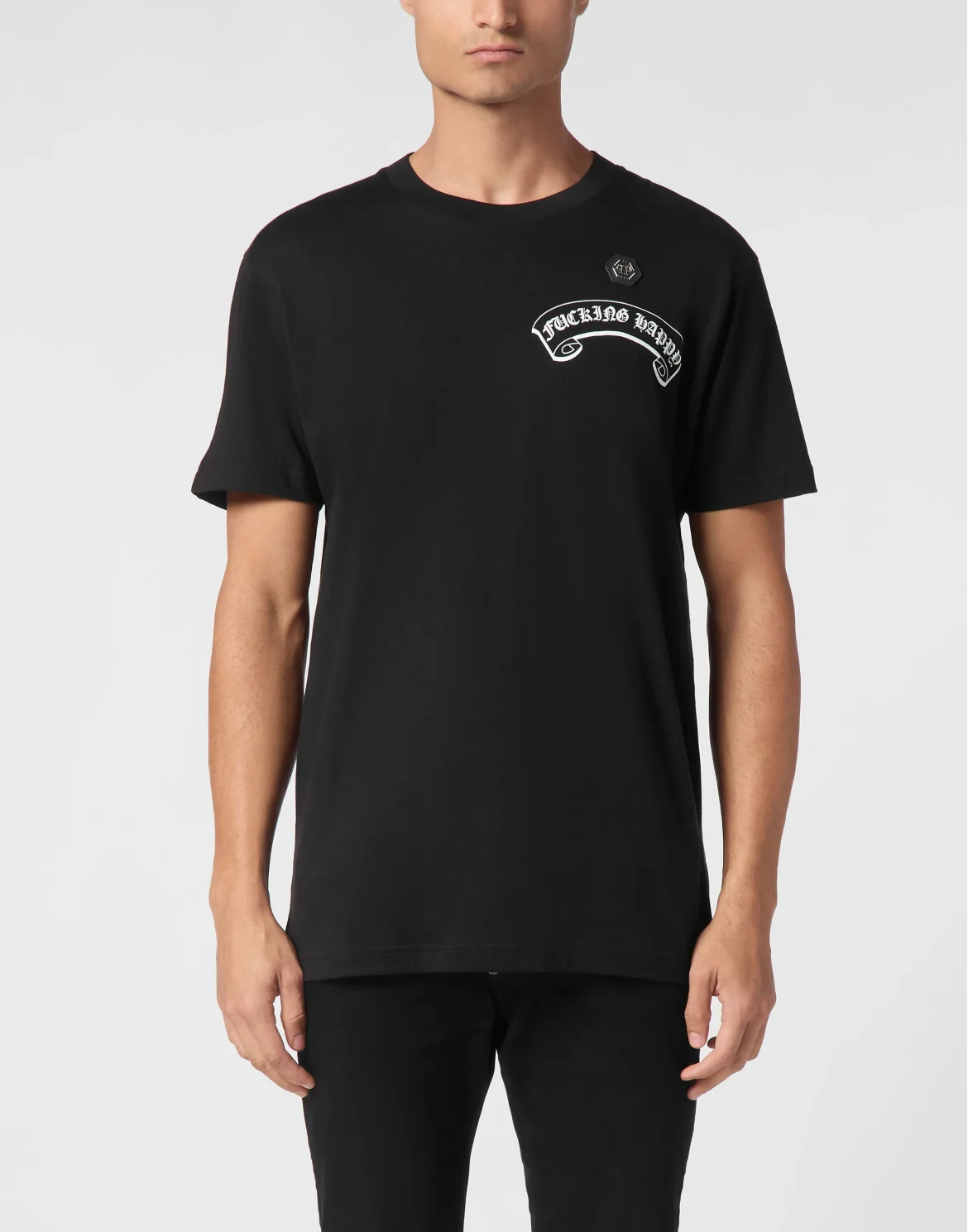 T-shirt Round Neck SS Smile, цвет: Черный